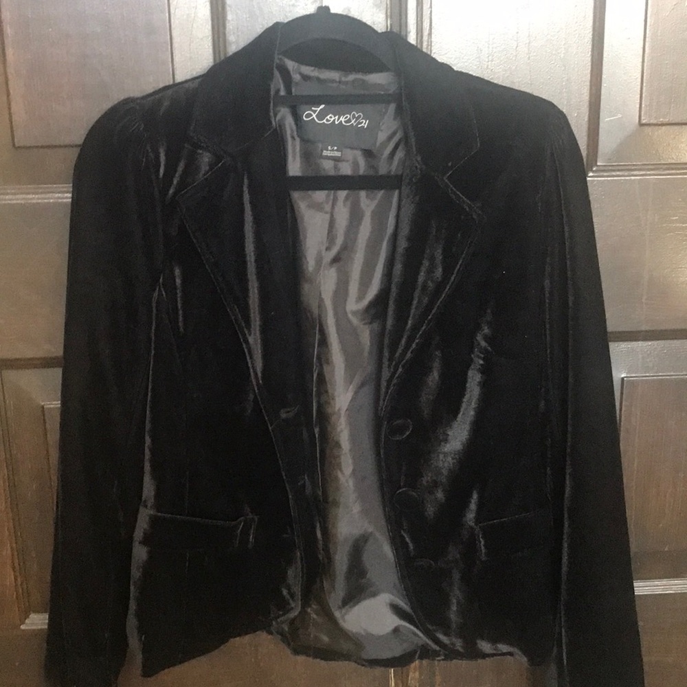 Black suede blazer jacket